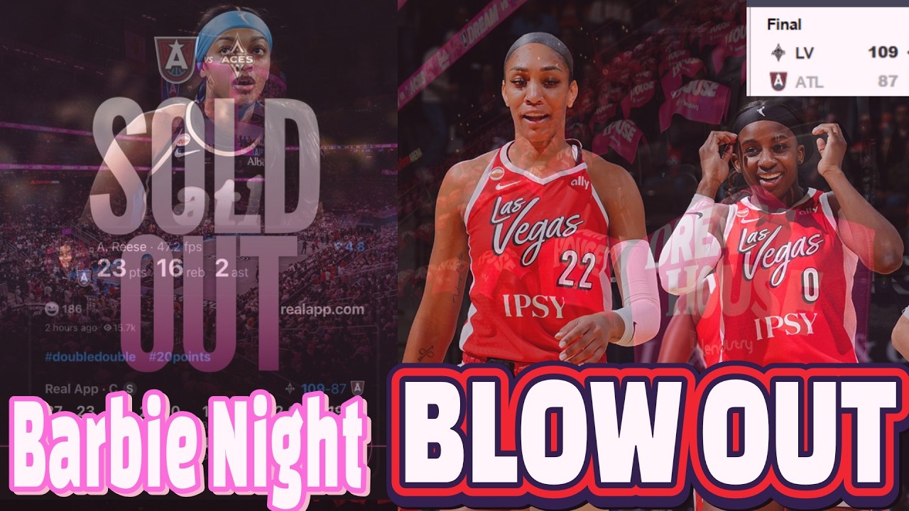 Angel Reese&rsquo;s 23 & 16 | Not Enough as Aces Rout Dream on Barbie Night | Jackie Young Triple-Double
