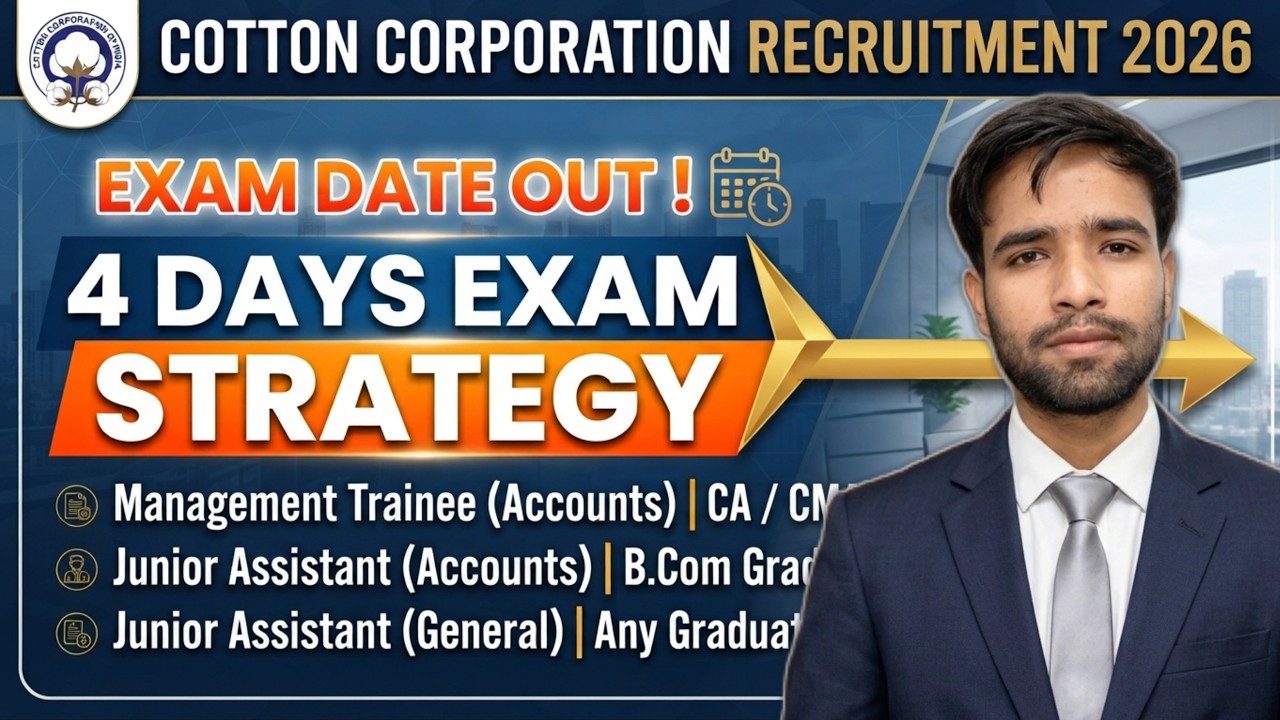 CCI Accounts Syllabus (MT & Jr. Assistant) 2026 | 4 Days Strategy 🔥 | Complete Preparation Plan
