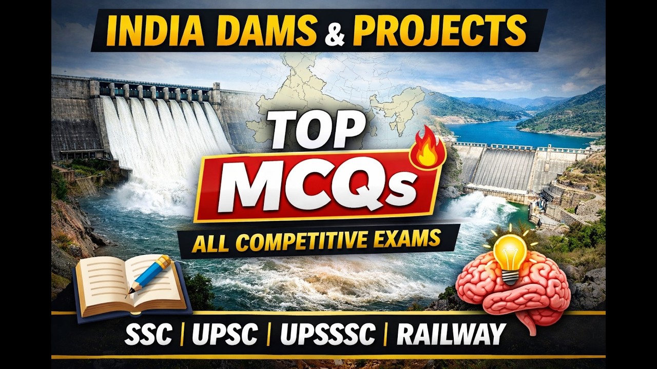 India Dams & River Projects MCQs | Important Questions for SSC, UPSC, UPSSSC, Railway 2026