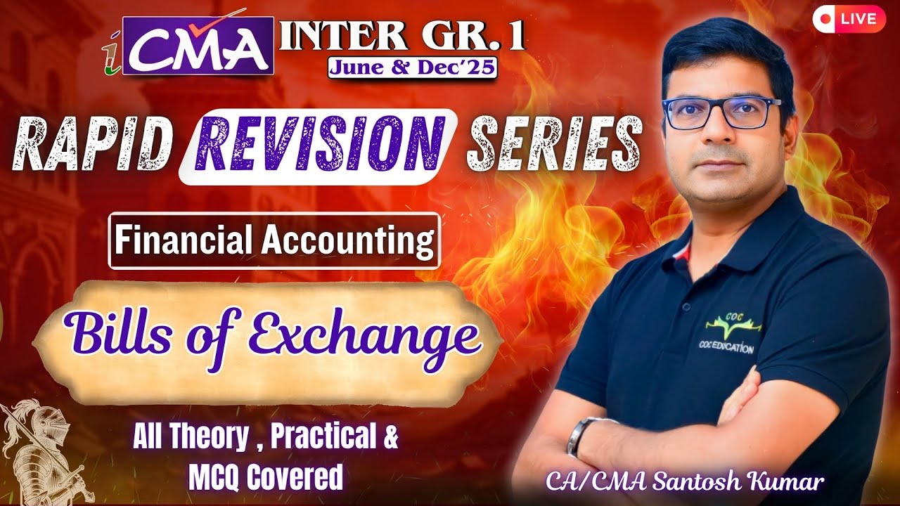 CMA Inter | Financial Accounting | One Shot Revision | Bills of Exchange | CA/CMA Santosh Kumar