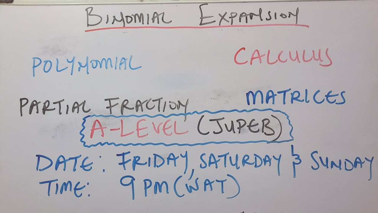 JUPEB EXAMINATION PREPARATION CLASS