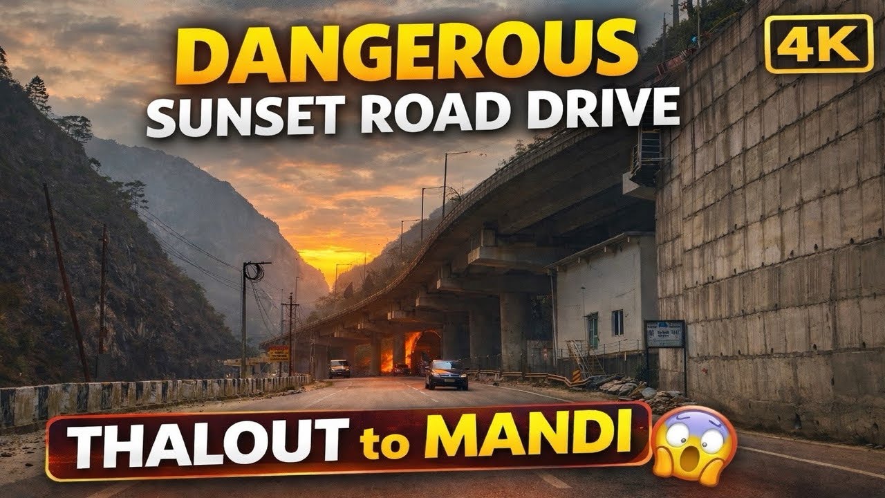 Sunset Drive Through Dangerous Curves | Thalout to Mandi | Chandigarh–Manali Highway 🌄🚗