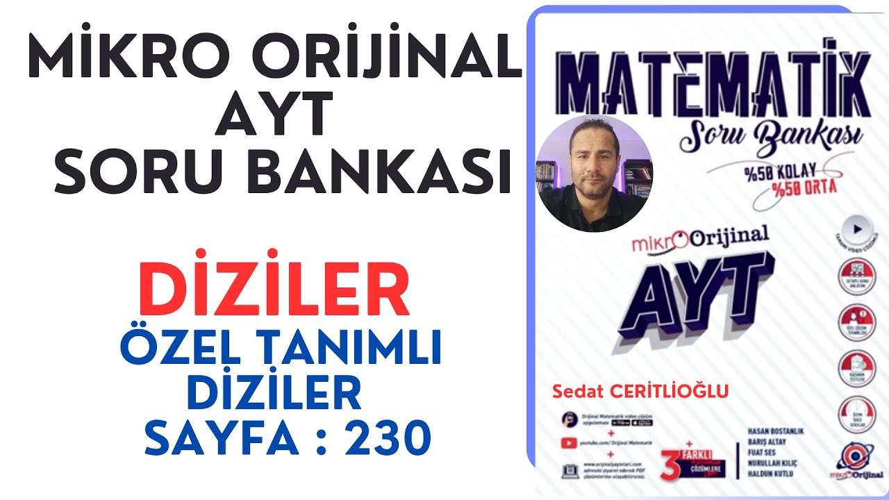DİZİLER | MİKRO AYT SORU BANKASI SYF:230 | #orijinalmatematik  #mikroorijinal # yks2024