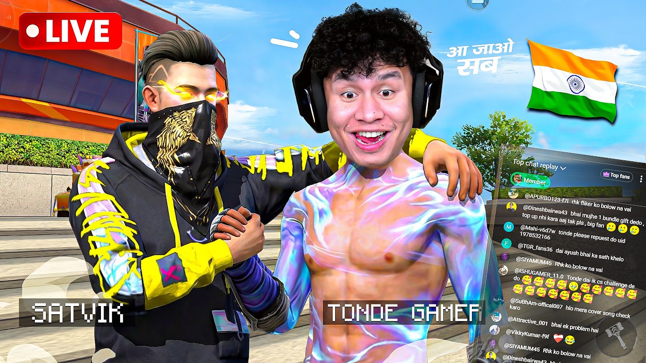 Satvik ke sath Samosa Party & Gold to Grandmaster Live Rank Push 😊 #freefire #tondegamer