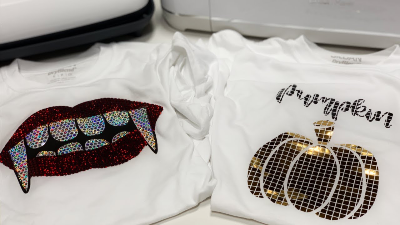 Простые футболки со стразами, созданные с помощью Cricut.