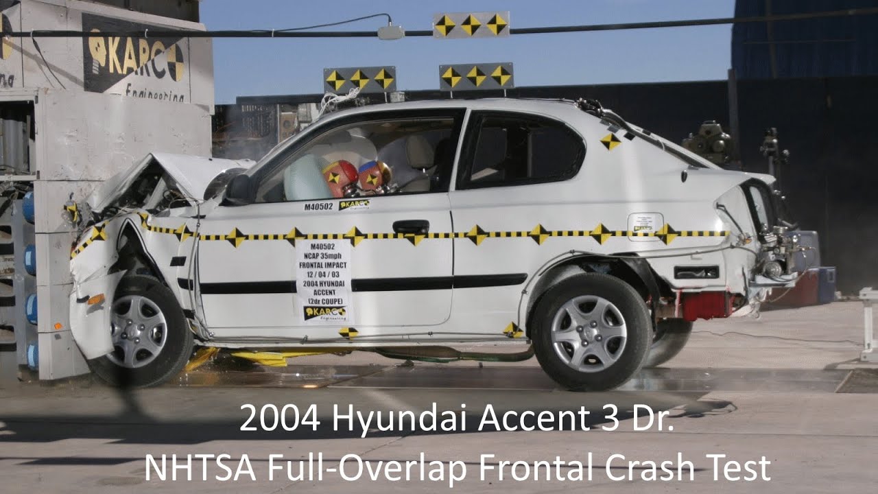2004-2005 Hyundai Accent 3 Dr. NHTSA Full-Overlap Frontal Crash Test