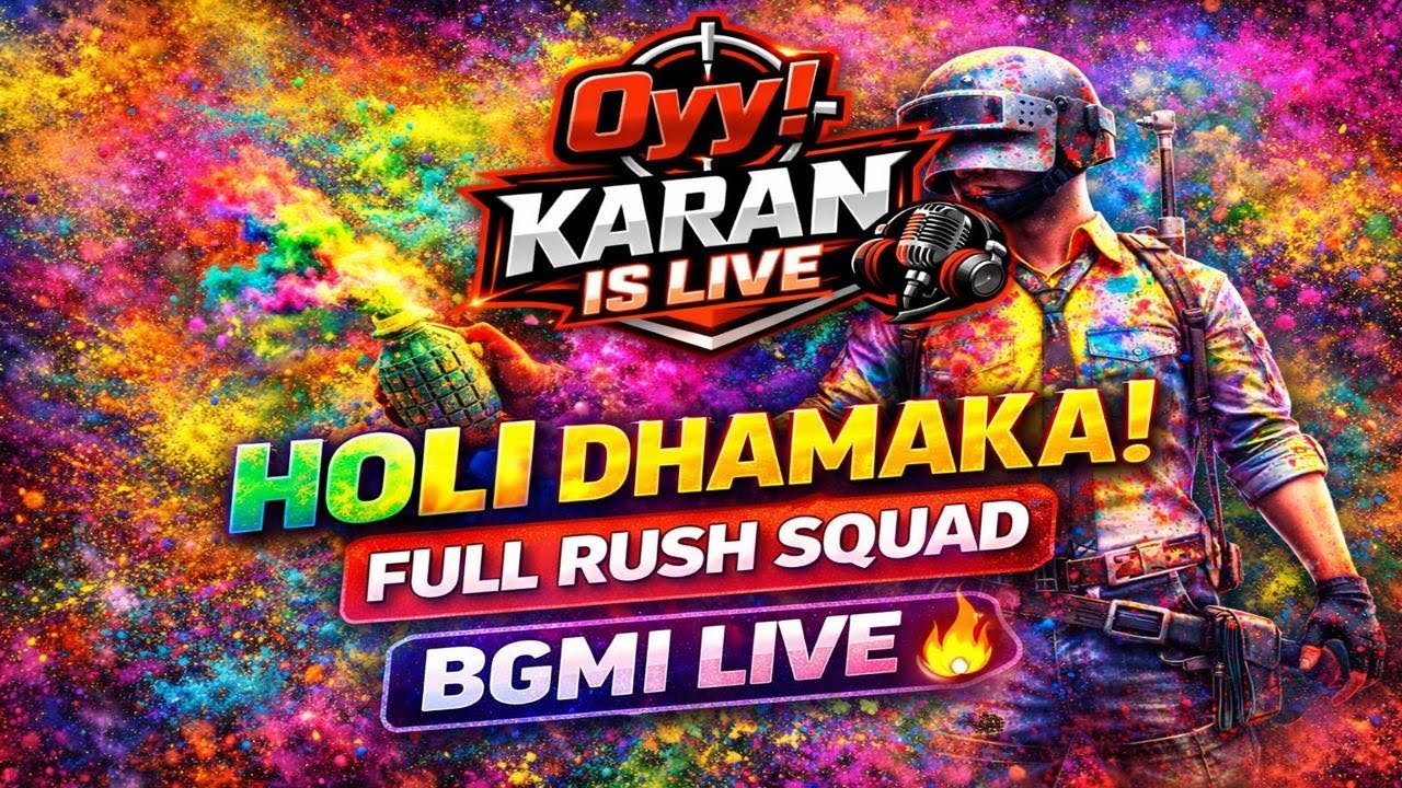 🎨 Holi Dhamaka! Full Rush Squad | Dominator Push BGMI LIVE 🔥