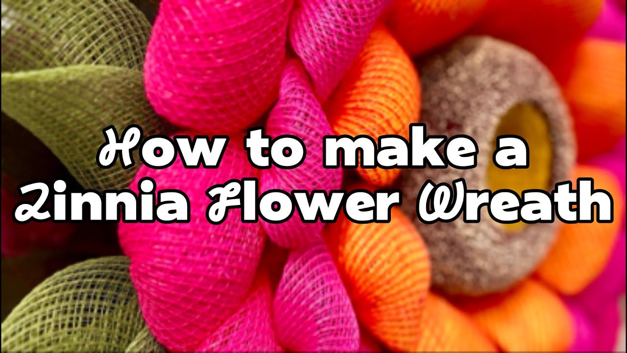 How To:  Zinnia Flower Wreath @LauraGrishamDesigns #diy #wreathdesign #flowerwreath #howto 
