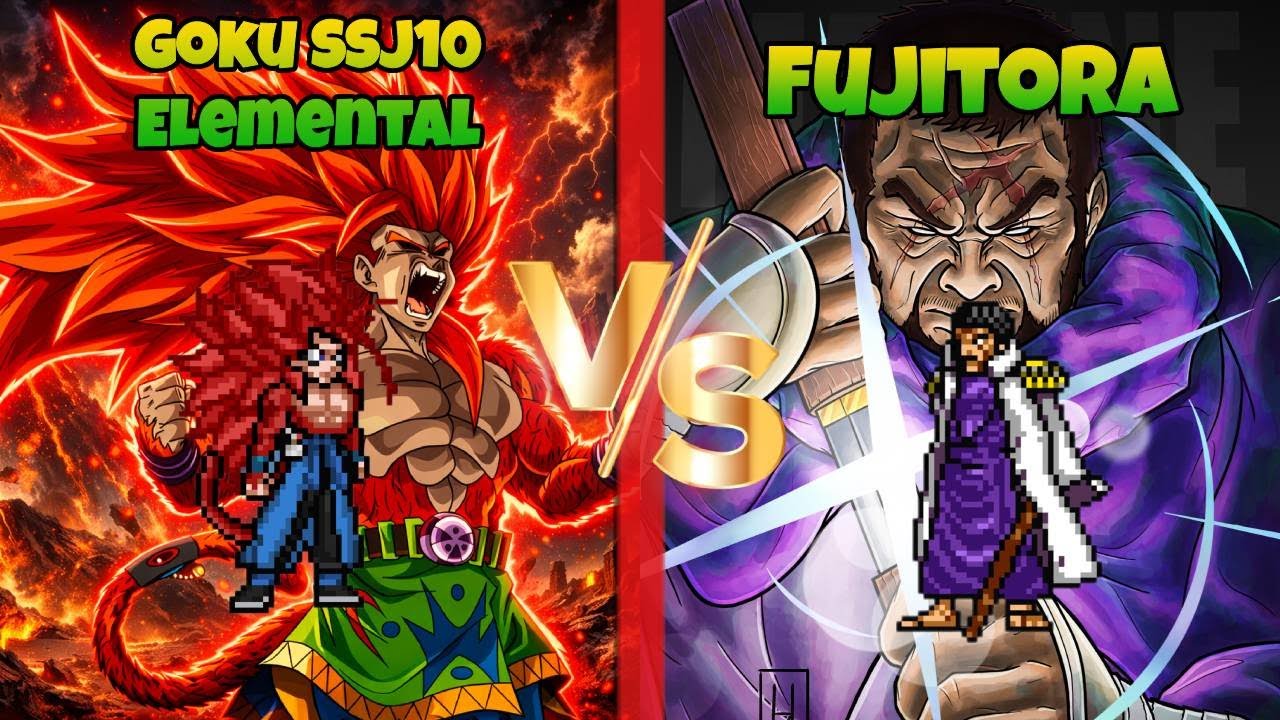 Jump Force MUGEN Goku SSJ10 Elemental vs Fujitora
