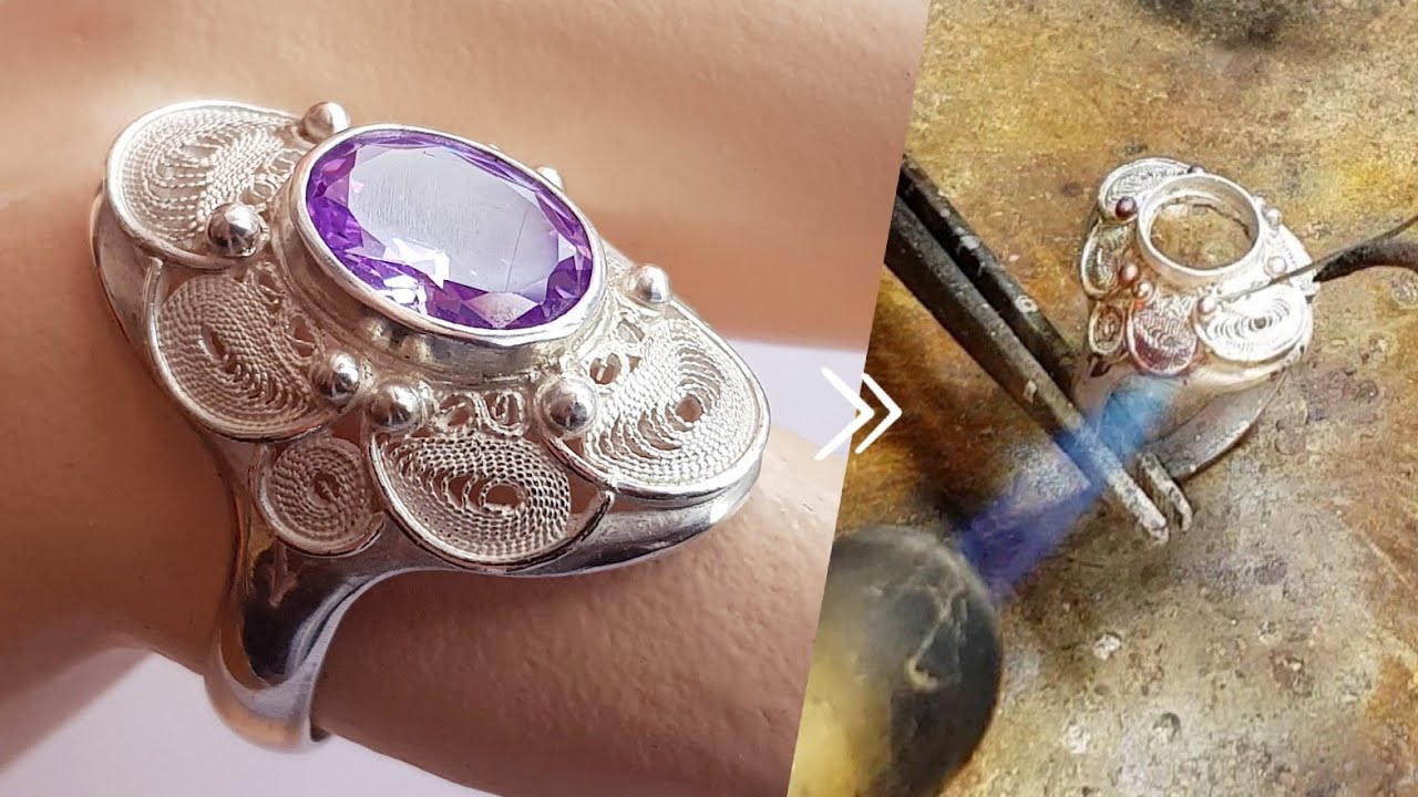 Como hacer un Anillo de plata con t&eacute;cnica de filigrana ( Turning silver filigree wire into a ring )