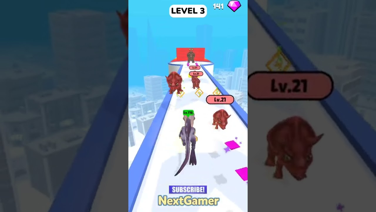 Dino Thrash 3D 🦖Mobile Gameplay By NextGamer (Android,iOS) Level 3