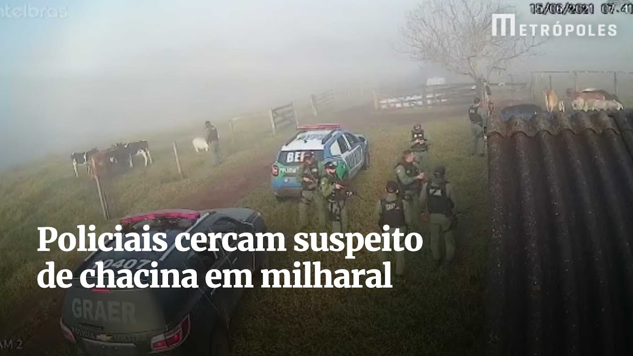Policiais cercam suspeito de chacina em milharal