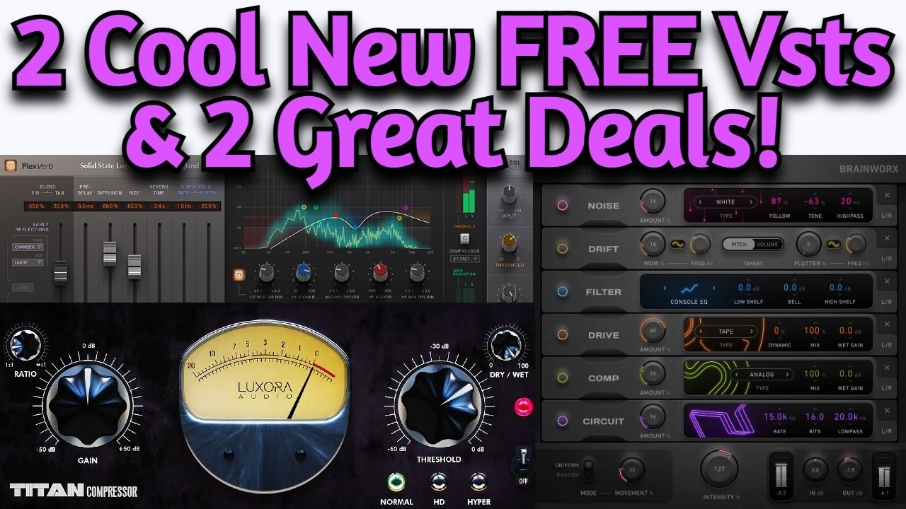 2 New FREE VSTs & 2 Deals - Solid State Logic, Brainworx, Luxora Audio (Bx_Tonebox, FlexVerb, Titan)