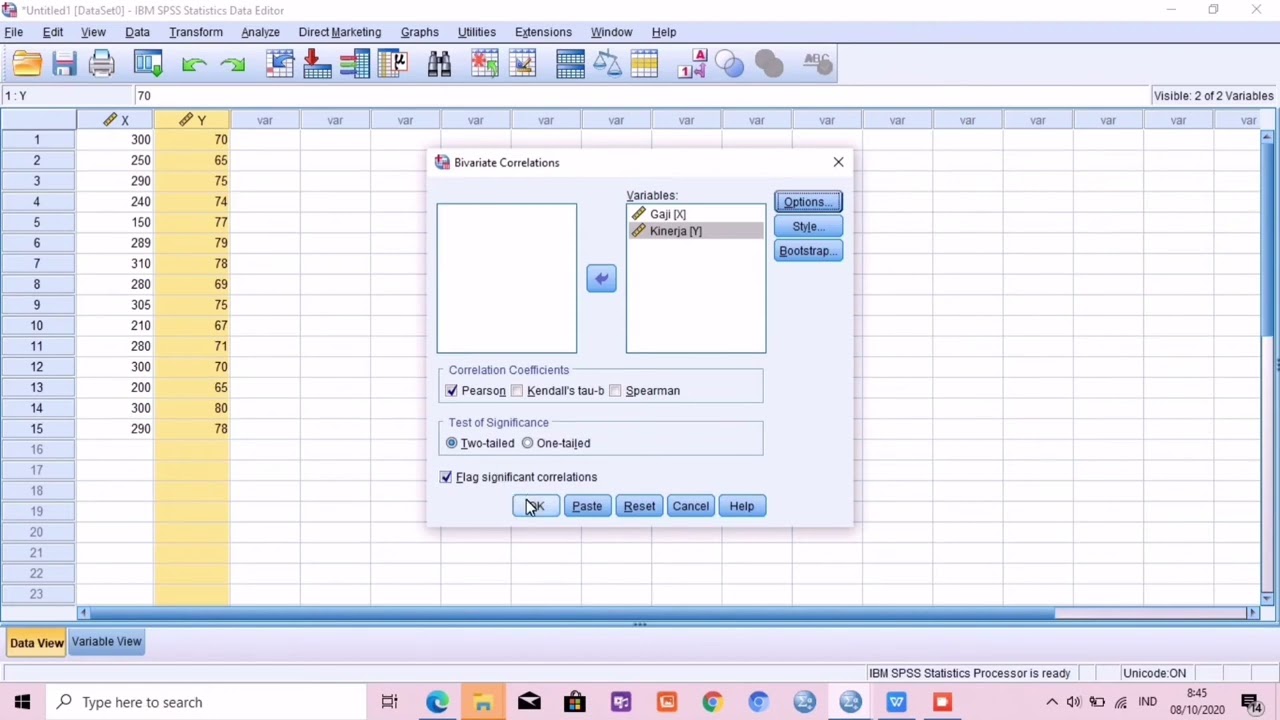 Uji hipotesis asosiatif spss