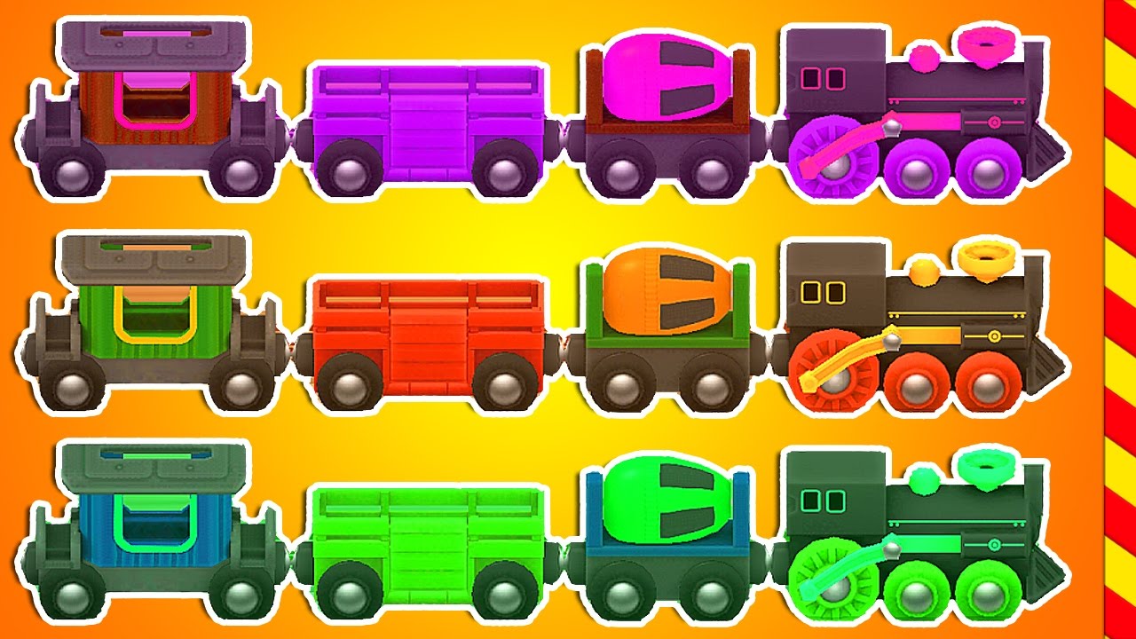 Приключения разноцветных поездов -  мультик игра. Игры для мальчиков про паровозы и поезда