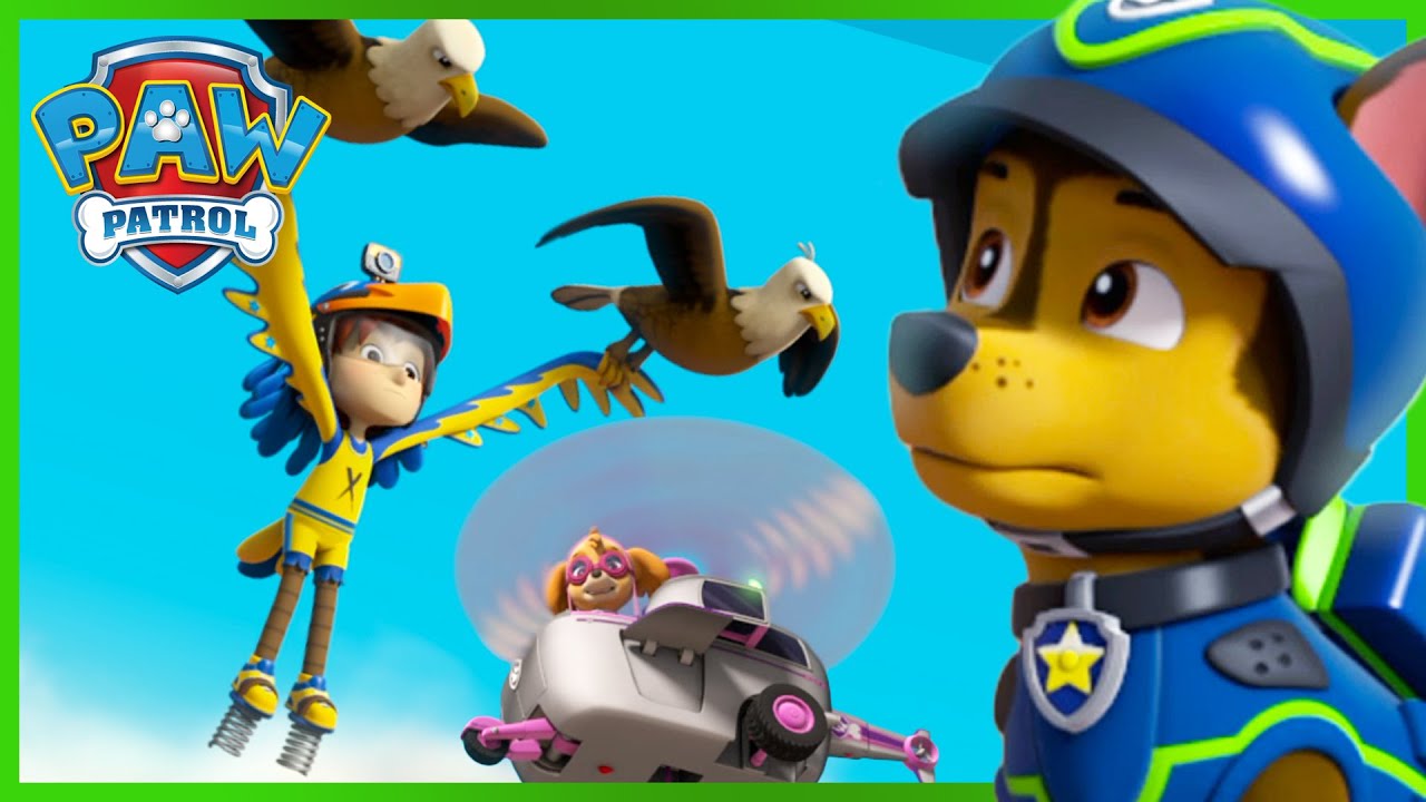 Skye and Chase save Daring Danny from a family of Eagles! - PAW Patrol Episode - Cartoons for Kids