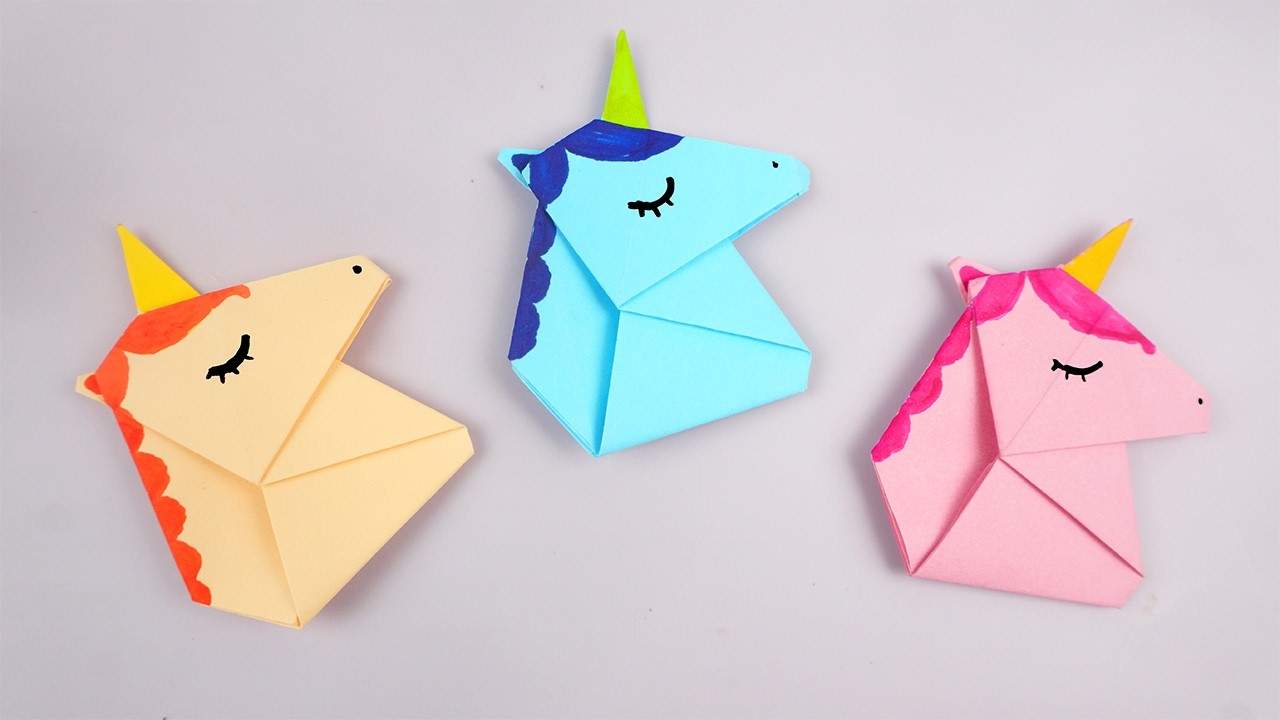 Einhorn aus papier basteln - Einhörner falten - Basteln mit papier | DIY Bastelideen