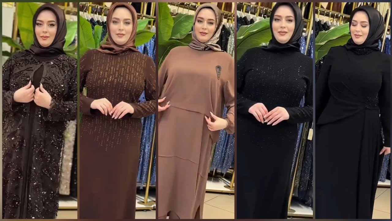 Bayram Kombinleri Tesett&uuml;r Ferace Elbise Modelleri Yeni Sezon &hearts;️ Turkish  Hijab Style Dresses Abaya 
