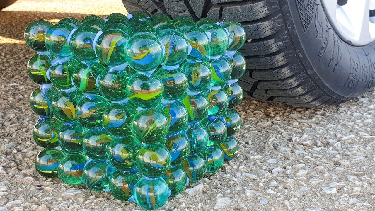 Crushing Crunchy & Soft Things by Car! EXPERIMENT CAR vs MARBLES CUBE