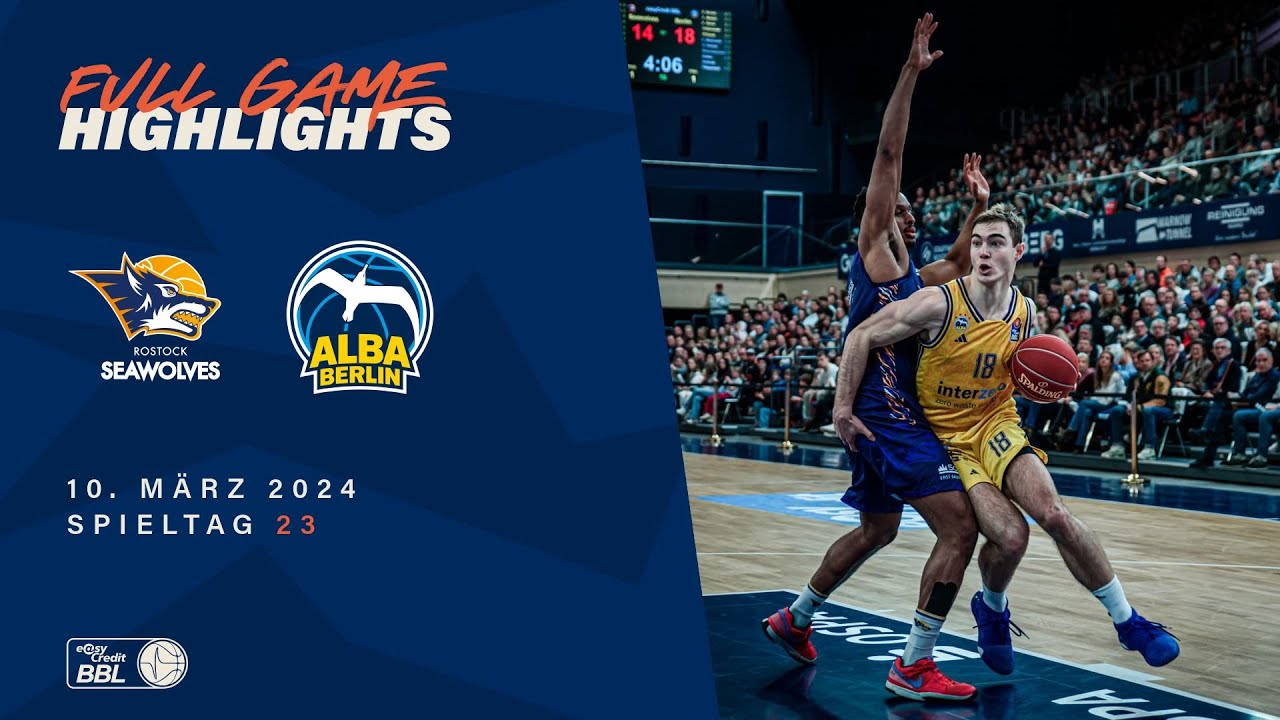 ROSTOCK SEAWOLVES vs. ALBA BERLIN - Full Game Highlights - Spieltag 23, Saison 23/24