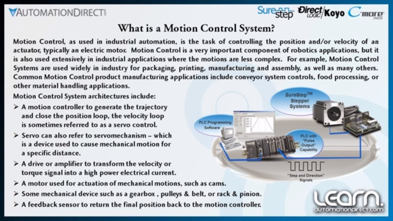 DirectLOGIC PLC Motion Control with SureStep Stepper (Part 1 of 8) from AutomationDirect