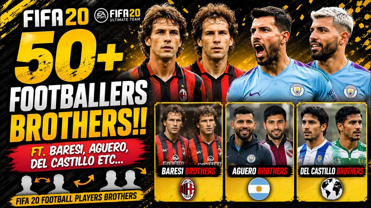 50+ FOOTBALLERS BROTHERS!! FT. BARESI, AGUERO, DEL CASTILLO ETC (FIFA 20 FOOTBALL PLAYERS BROTHERS)