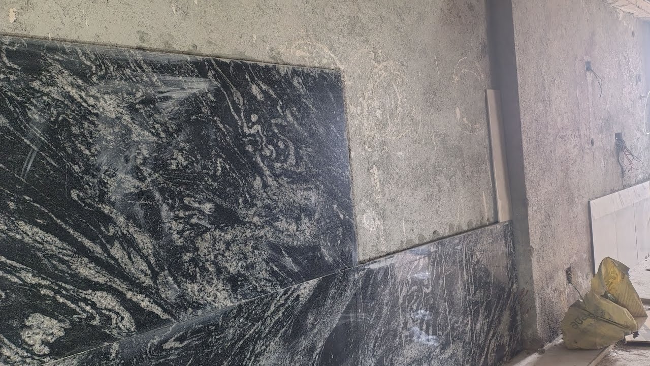 live install wall granite marble working