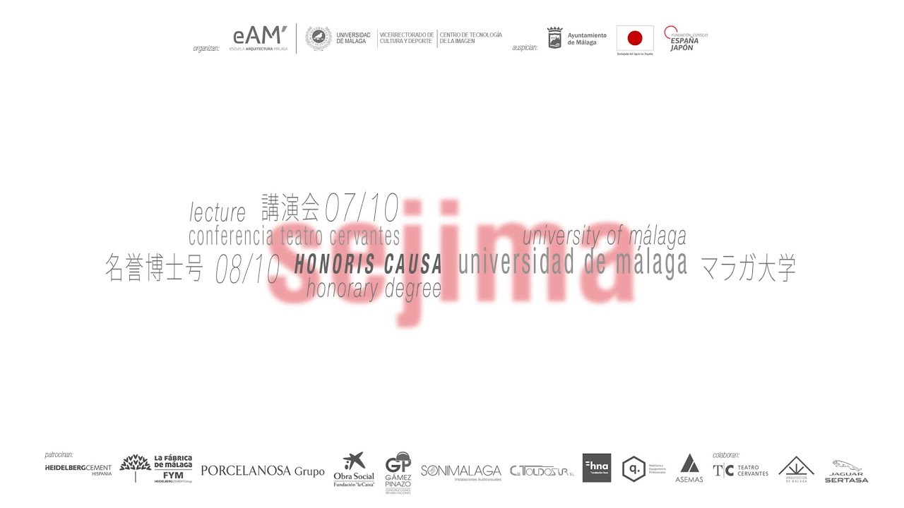 Lecture Kazuyo Sejima (Sanaa). Opening Ceremony Course 2019/20
