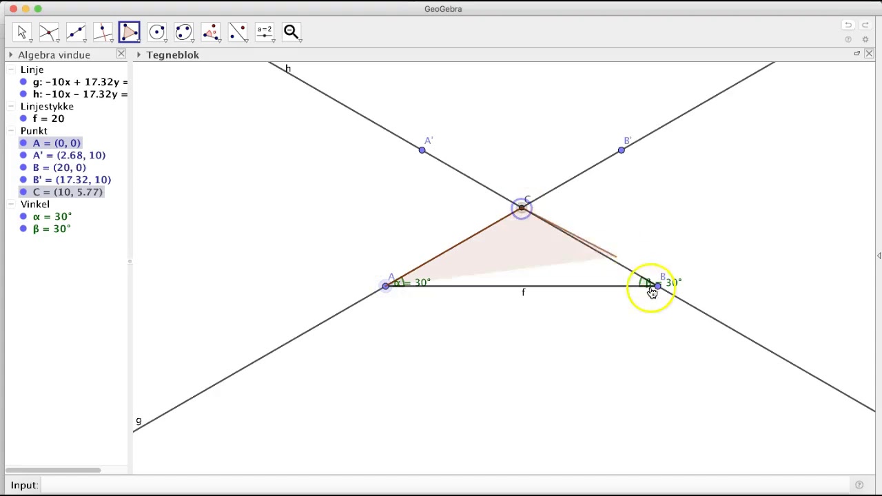 Merle vil sy en stjerne  eksempelvisning i geogebra