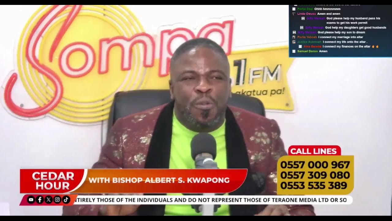 CEDAR HOUR WITH BISHOP ALBERT SACKEY KWAPONG LIVE ON SOMPA 93.1FM/TV || 017-03-26