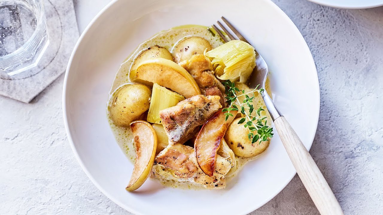 Ferm kookt - Curry stoofpotje met kip, prei en krieltjes