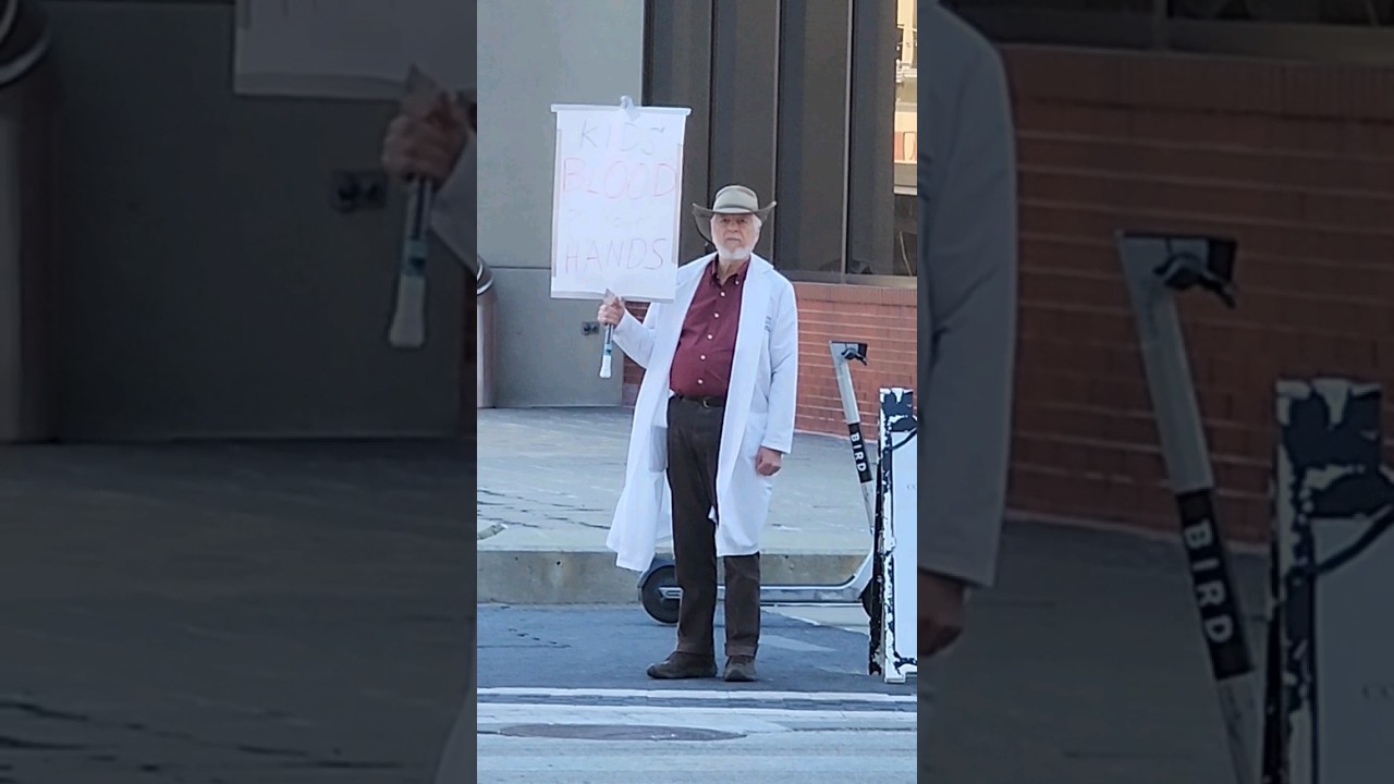 protestor at the nra 2023 exhibits