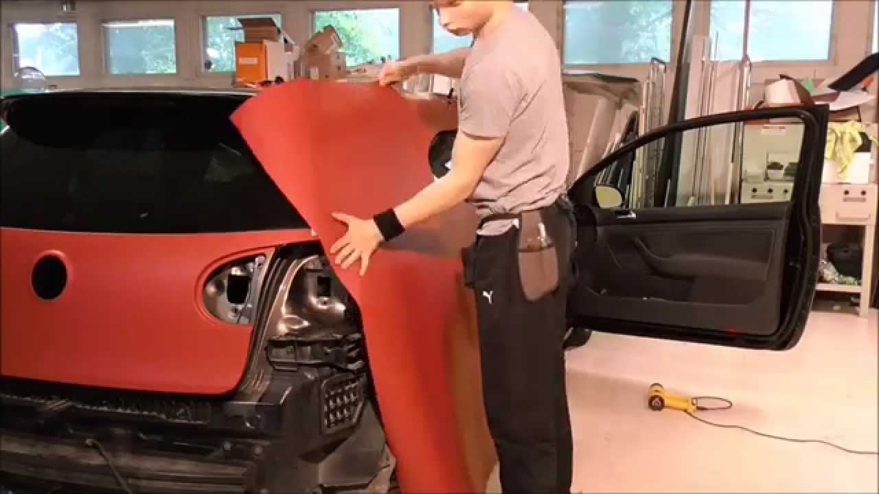 Garnet Red Golf GTI - Quarter panel wrap time lapse