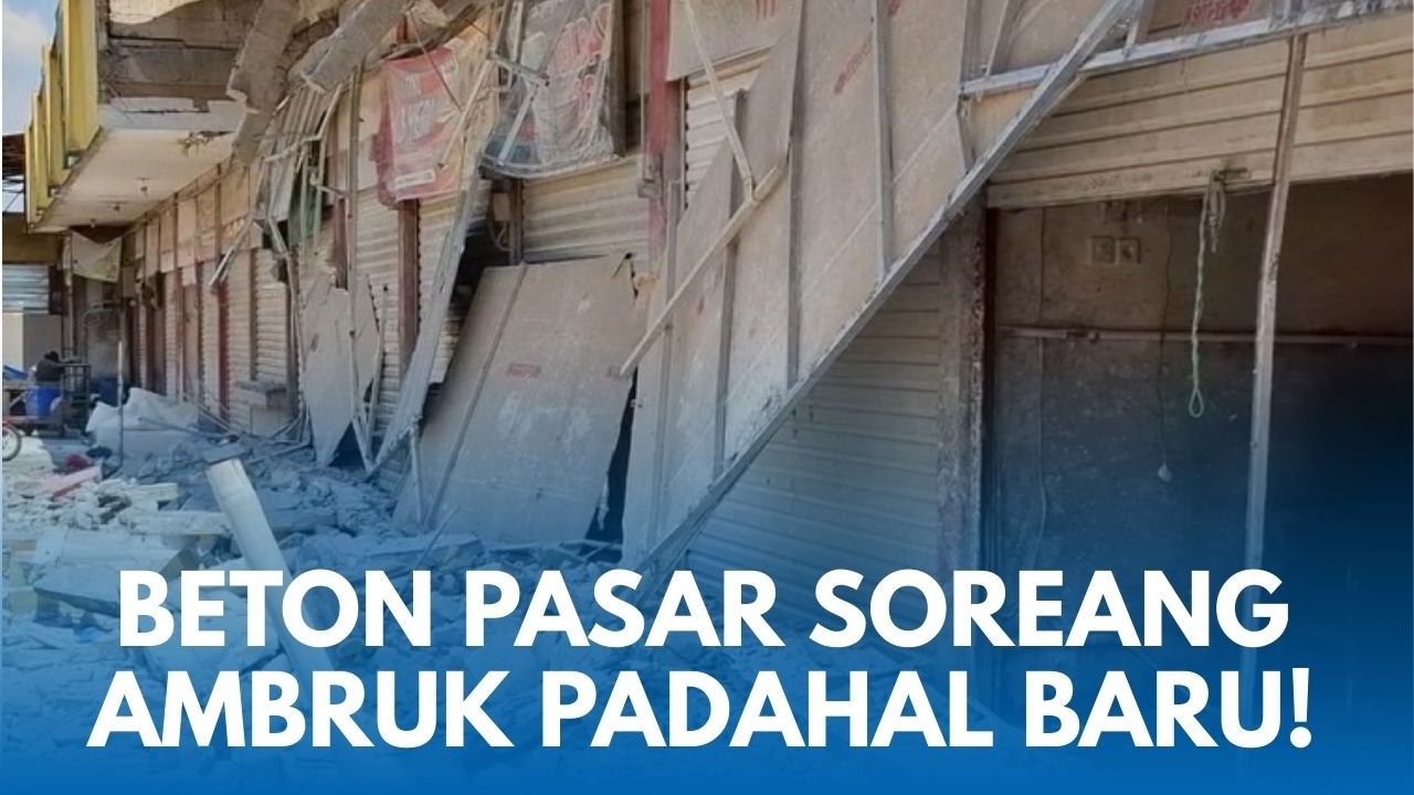 PRIA TEWAS Seketika! Tertimpa Beton Pasar Soreang yang Ambruk, Padahal Pasar Baru Dibangun