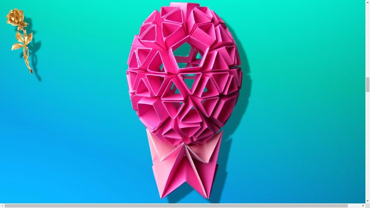 Origami modulaire-kusudama : 🥚 Œuf de Pâques ⛪ (Heinz Strobl) 🔔