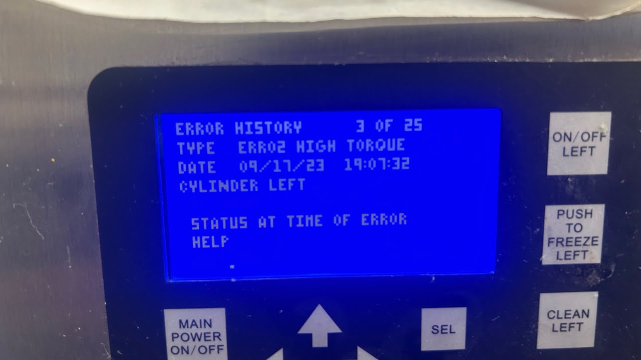 Stoelting high torque error and pump problems