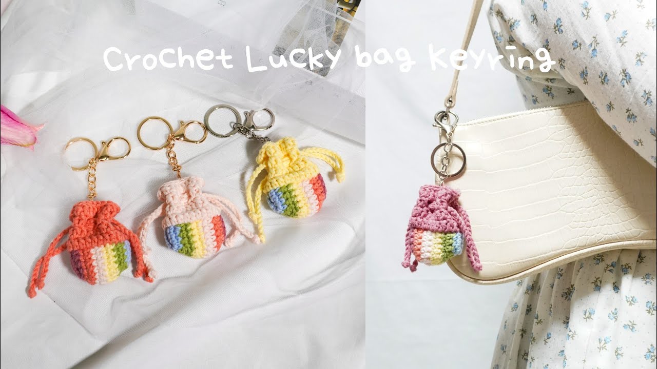 이것도 키링이 되네?😮❤️ 복주머니 키링에 소원을 말해봐~!💰 Crochet Korean lucky bag keyring