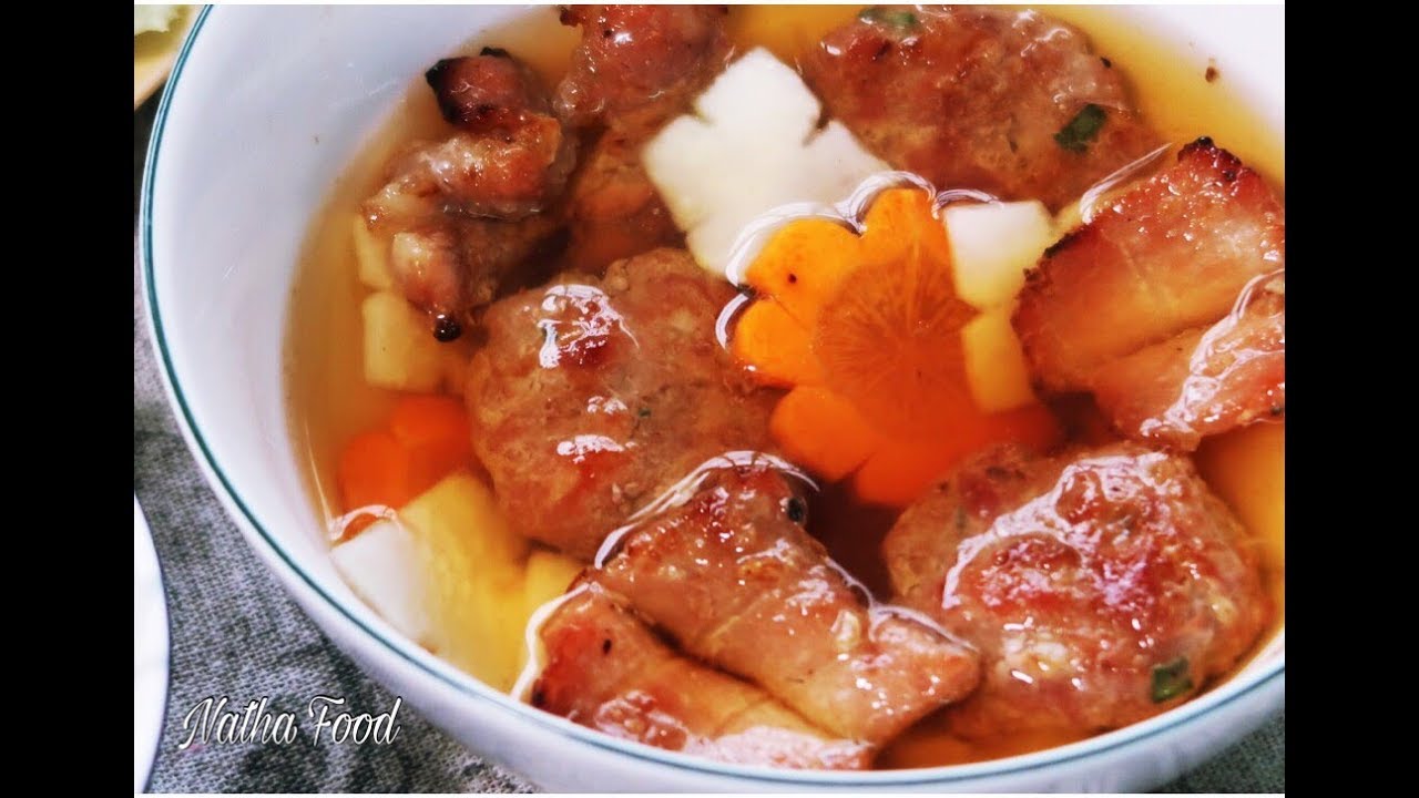 Bún Chả Hà Nội chuẩn vị , chả thịt nướng thơm lừng ăn với nước mắm đúng vị || Natha Food