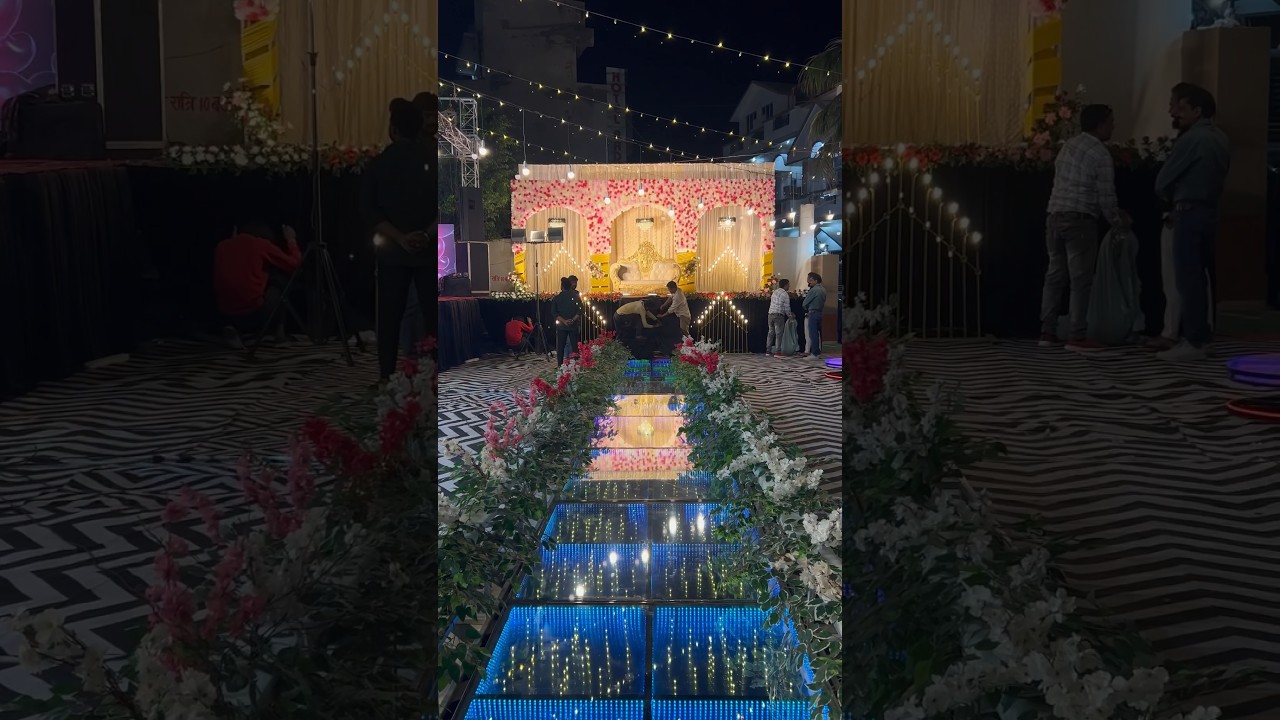 Glass floor stage entry ✨ in Radhika garden orai booking for @Weddingkalkiorai #decoration #entry