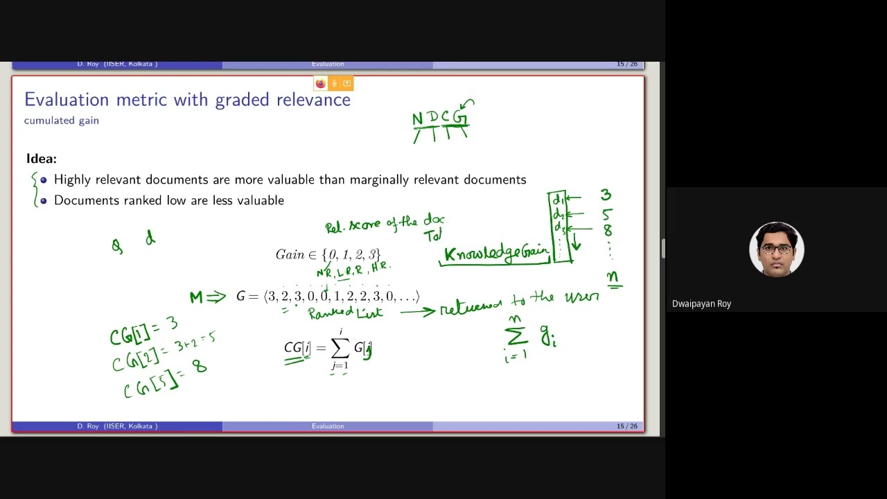 17.6. Evaluation of retrieval model - Normalized discounted cumulative gain (NDCG)