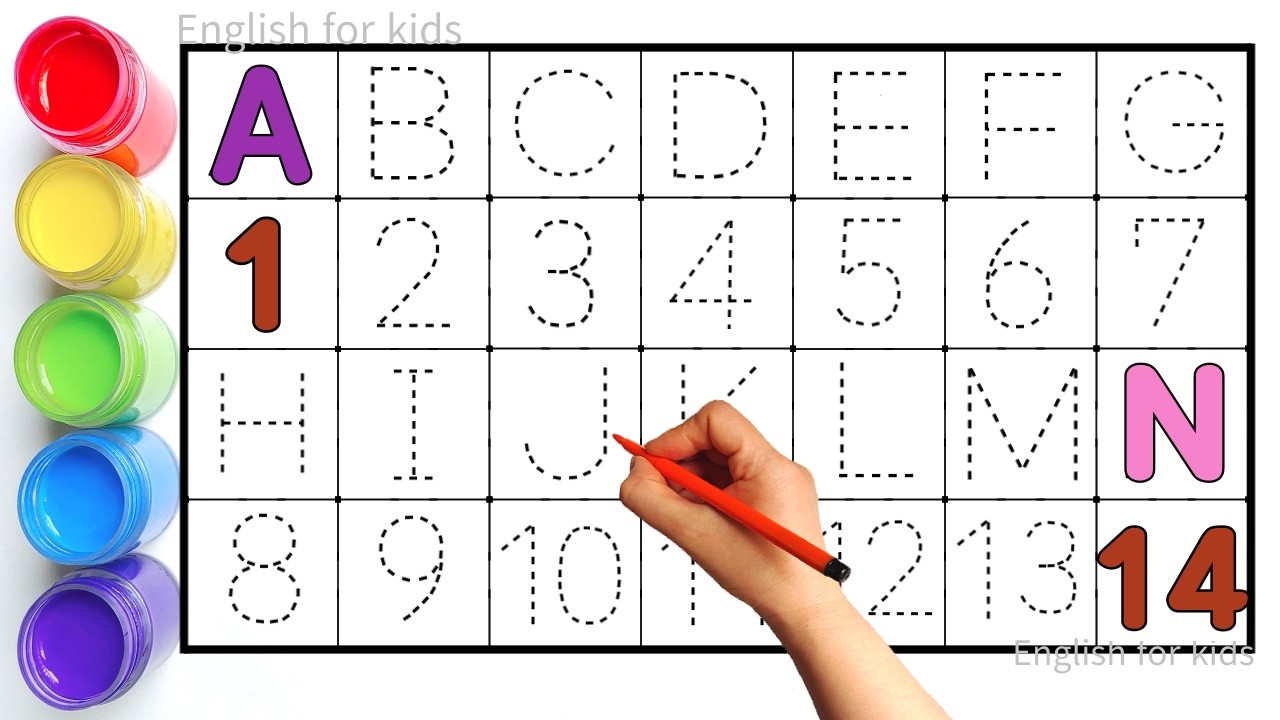 유아와 아이들을 위한 ABCD 알파벳과 123 숫자 따라쓰기 | Learn ABCD Alphabets and numbers counting 123. ABC phonics song.