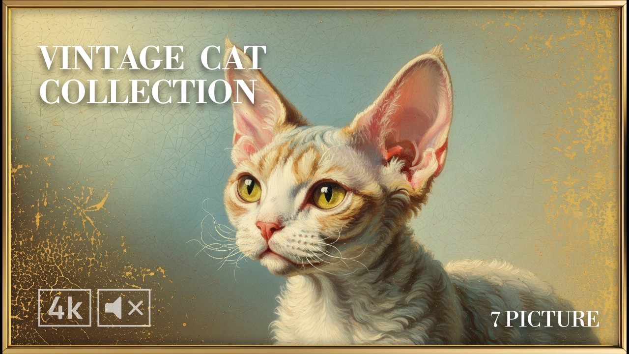 Frame TV Art Vintage Cat Portraits 4K | 7 Classical Paintings Collection | No Music 3 5 Hours