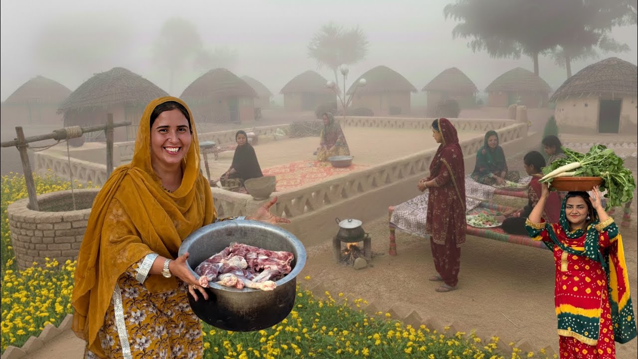 Village Women Morning Routine in Winter Fog | Village Life Pakistan | Naseem Nani