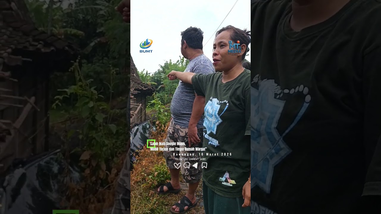 Salah Ikuti Google Maps, Mobil Terjun dan Timpa Rumah Warga!#fyp #viralindonesia #beritaviral