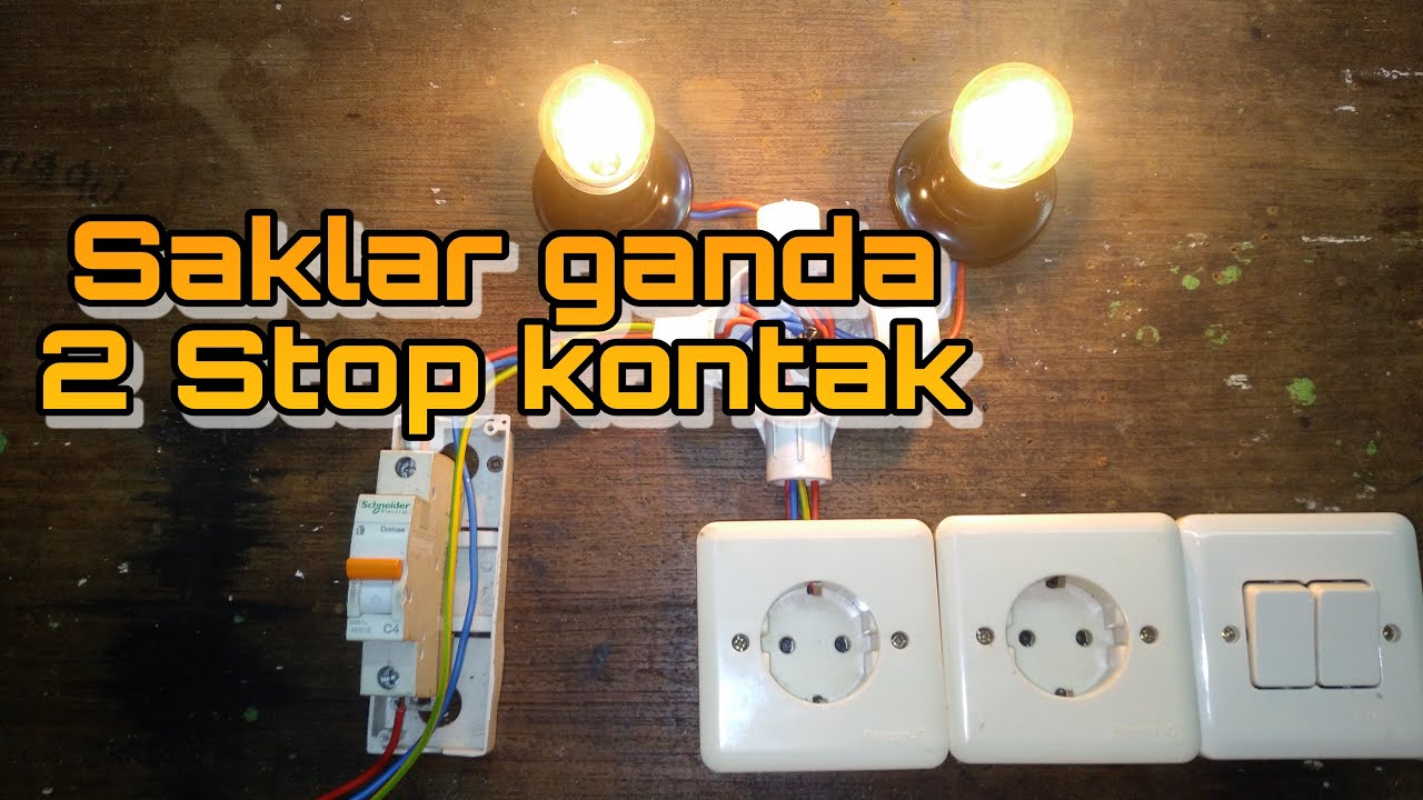 Saklar ganda 2 stop kontak - double switch two sockets