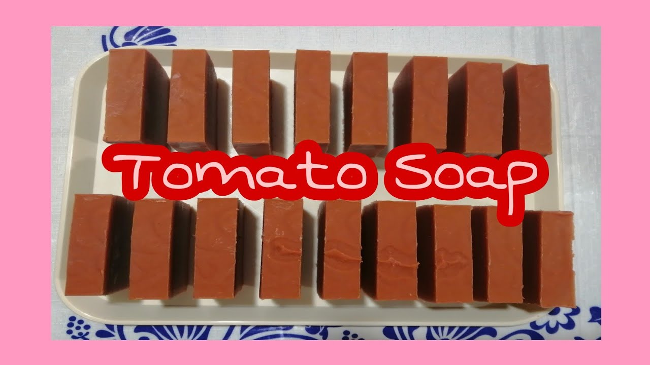 Making and Cutting Tomato Soap - Cold Process Soap - barbie's craft