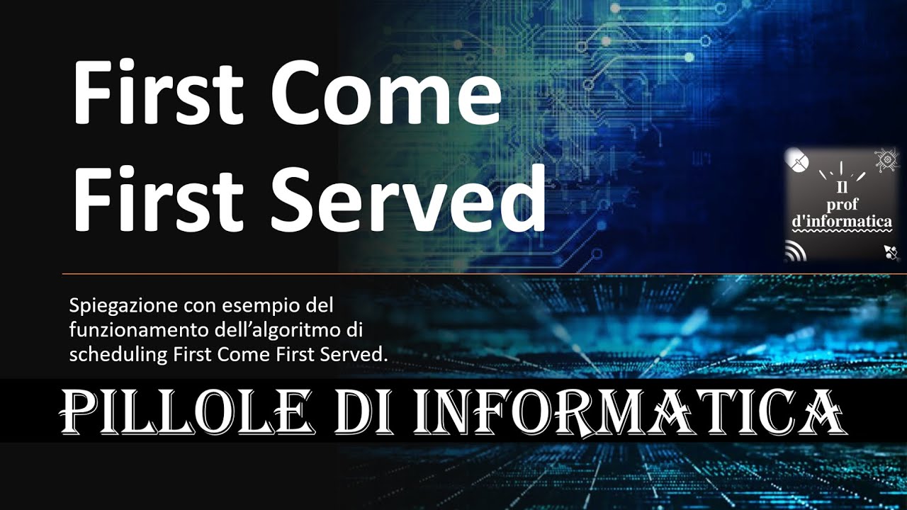 Algoritmo di scheduling First Come First Served con esercizio di esempio.