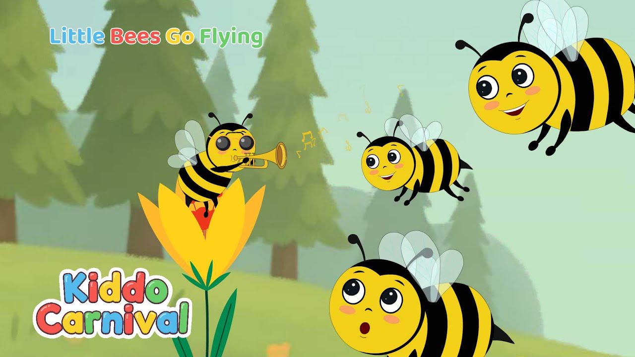 The Little Bees Go Flying 🐝| 5 Little Bees | Beehive Songs For kids | Kiddo Carnival Rhymes
