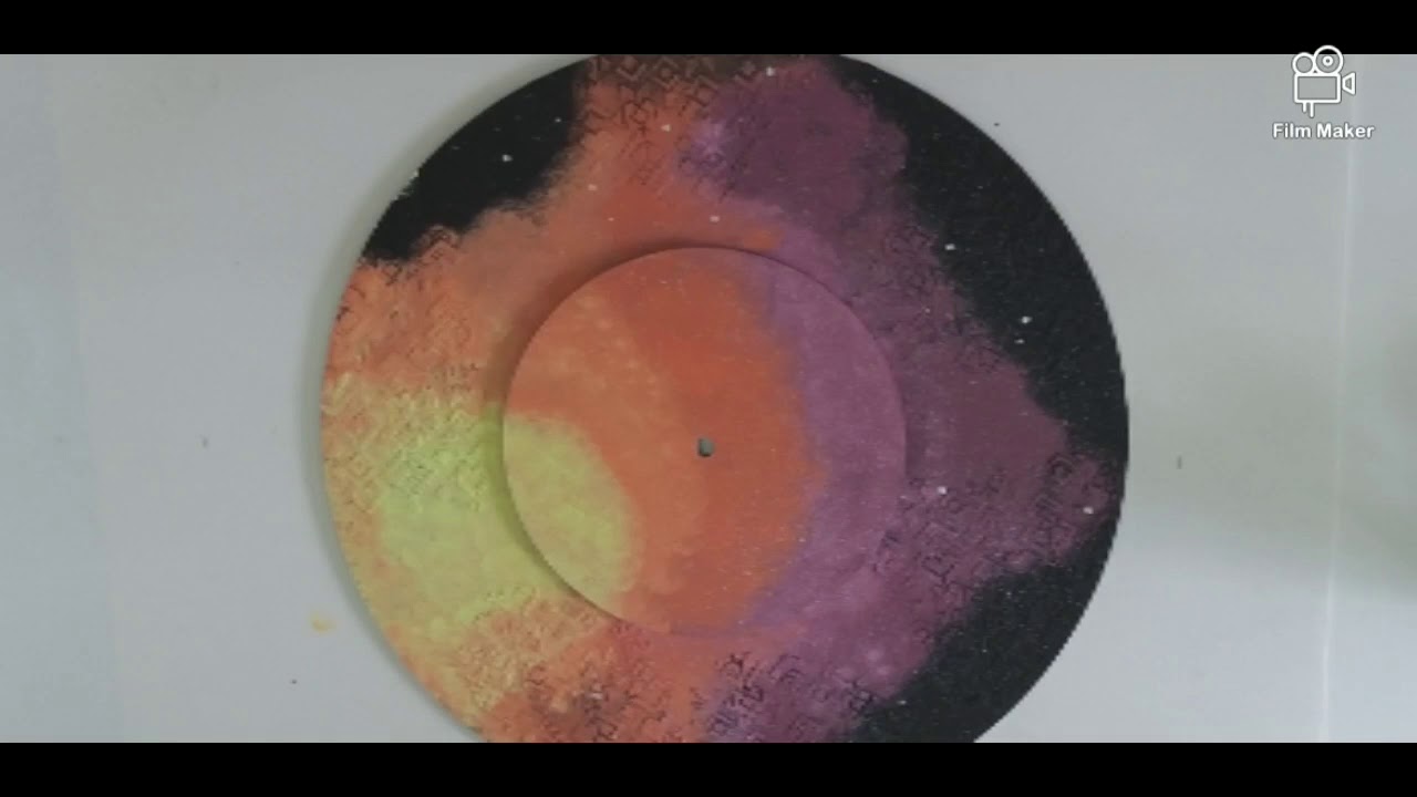 Mixed media Galaxy wall clock