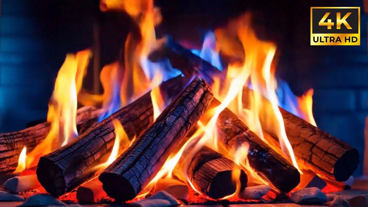 Flickering Firelight and Gentle Crackles 🔥 Warm 4K Fireplace Ambience for Calm, Rest & Clarity